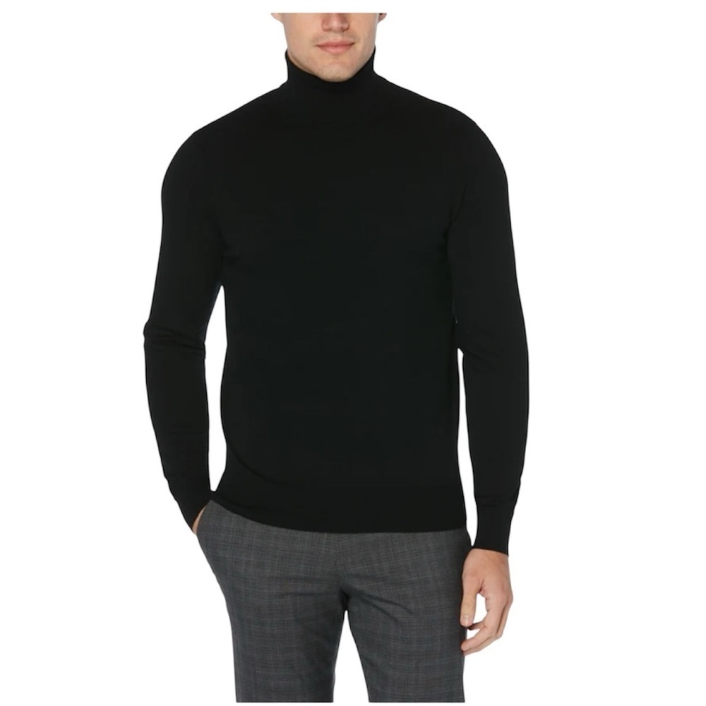 Perry Ellis SOLID TECH KNIT TURTLENECK SWEATER